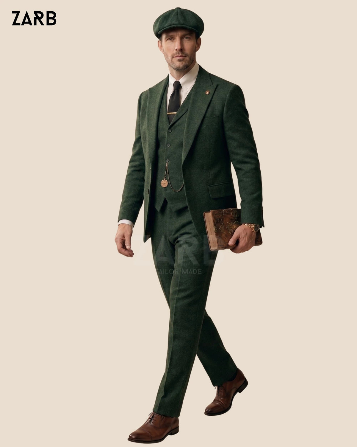 Green Tweed 3 Piece Suit Men | Peaky Blinders Style | Custom Tailored | Bespoke Tailored ZARB Officials