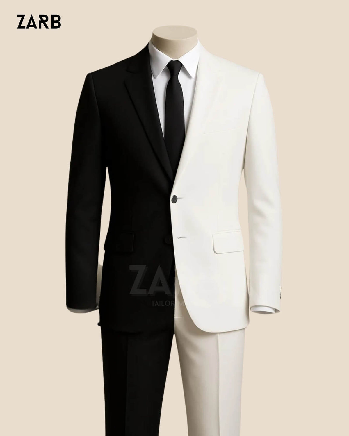 Half Black Half White Joker Suit | Two Tone Villain Cosplay Costume | Bespoke Tailored ZARB Officials