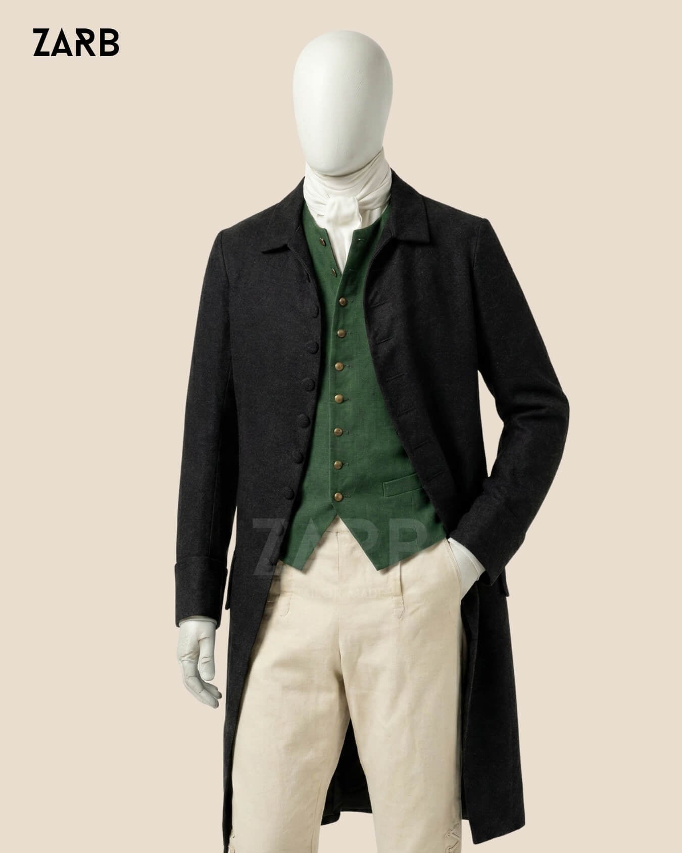 Men’s Black Frock Coat Regency Style | Bridgerton Inspired Long Coat | Bespoke Tailored ZARB Officials