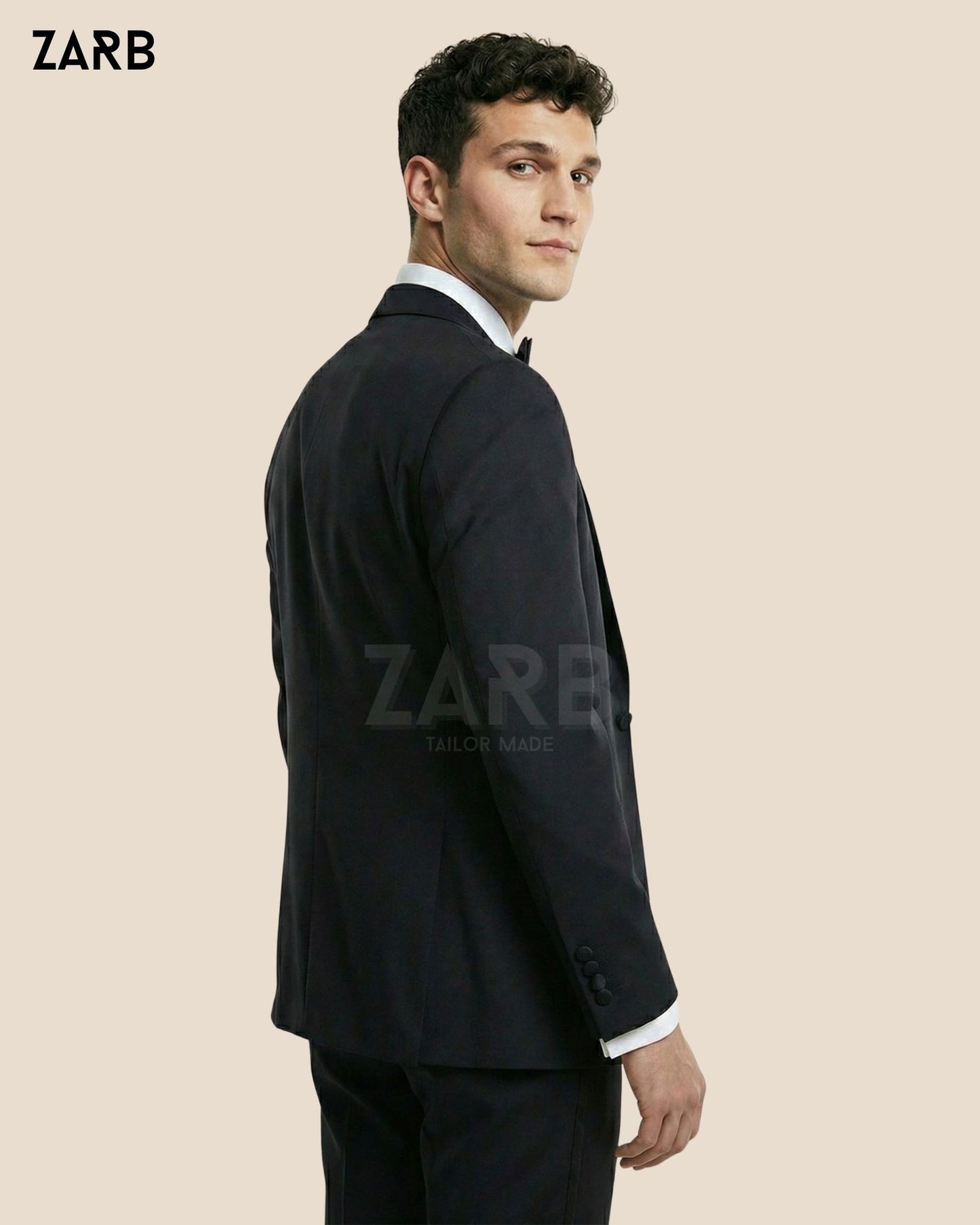 Men's Black Tropical Wool 3-Piece Tuxedo Suit | Tailor Made Peak Lapel Dinner Outfit | Bespoke Tailored ZARB Officials