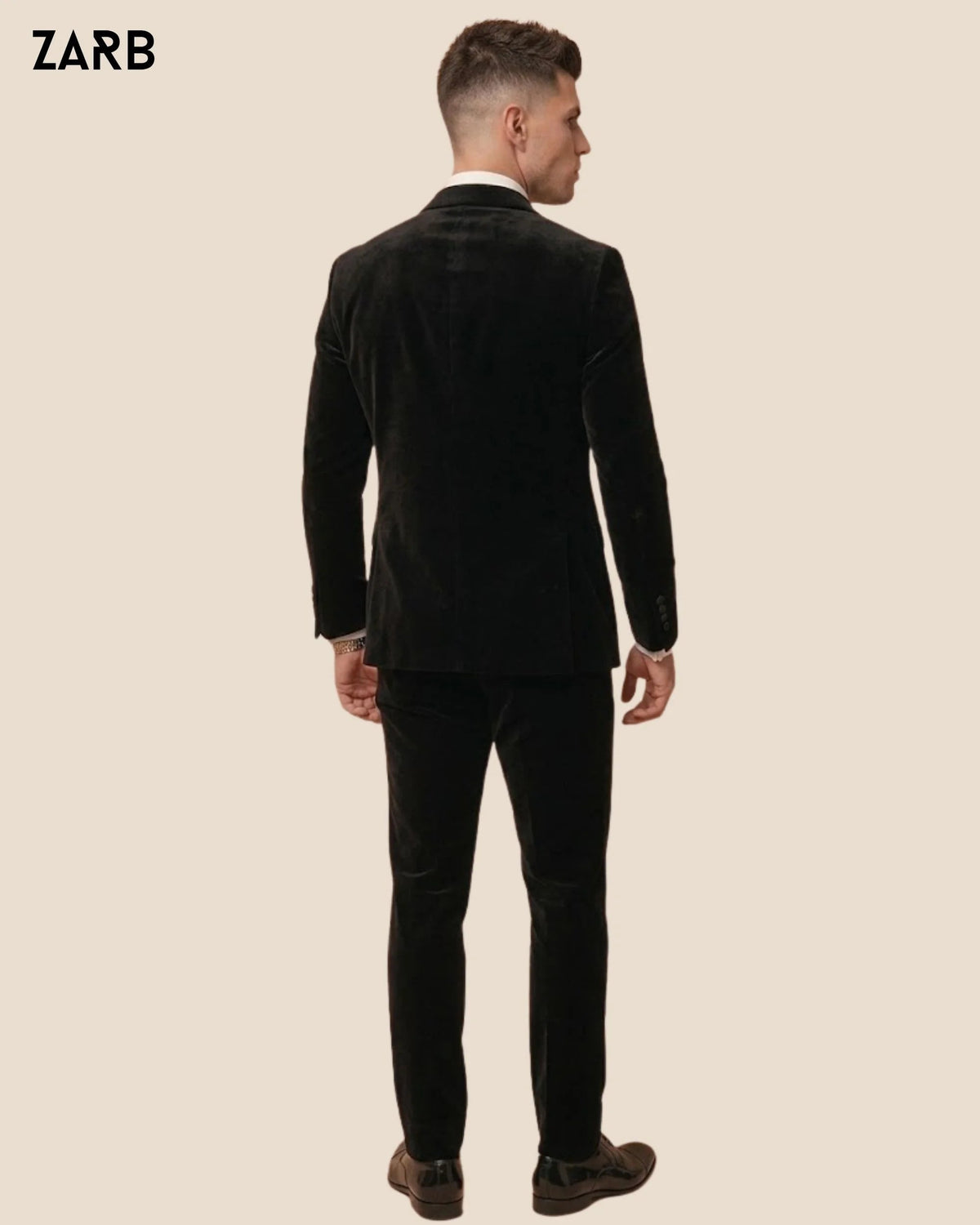 Men’s Black Velvet Tuxedo Suit with Satin Peak Lapel | Bespoke Tailored ZARB Officials