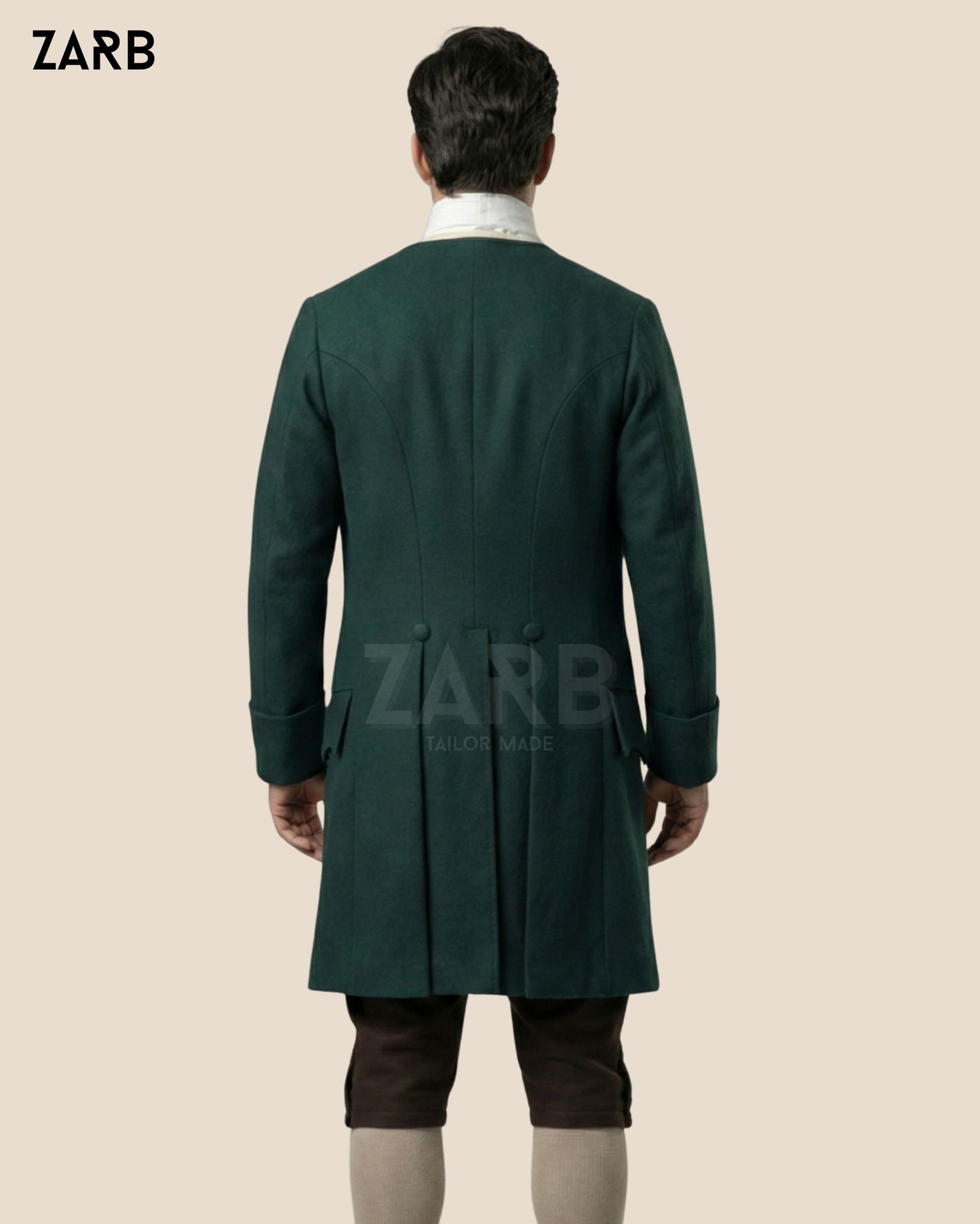 Men’s Green Colonial Frock Coat – 18th Century Historical Long Coat | Bespoke Tailored ZARB Officials