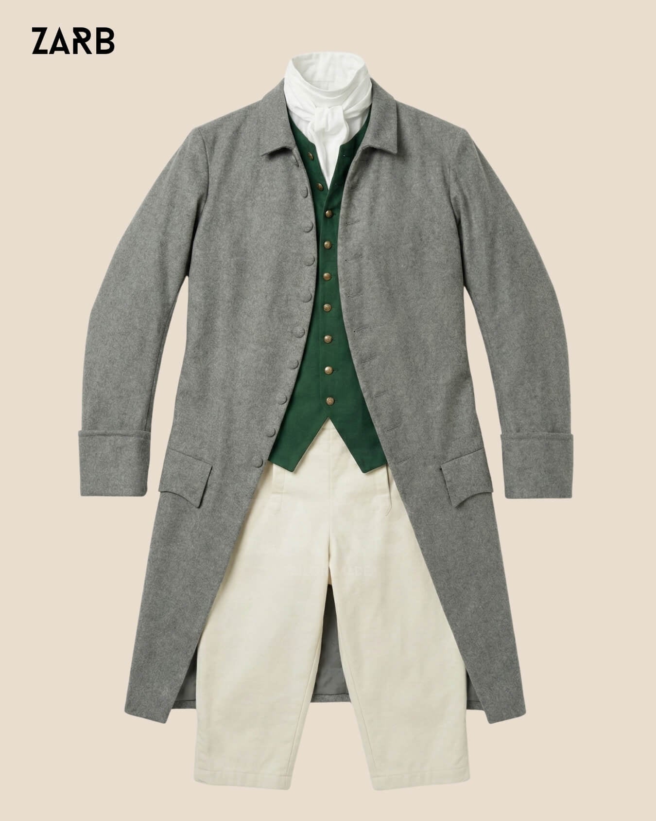 Men’s Grey Frock Coat Regency Style | Bridgerton Inspired Long Coat for Theatre, Costume & Formal Wear | Bespoke Tailored ZARB Officials