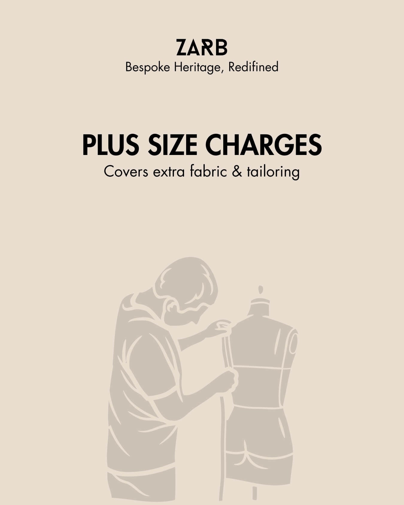 Plus Size Add-On | Extra Fabric & Tailoring Fee for Custom Orders | Bespoke Tailored ZARB Officials