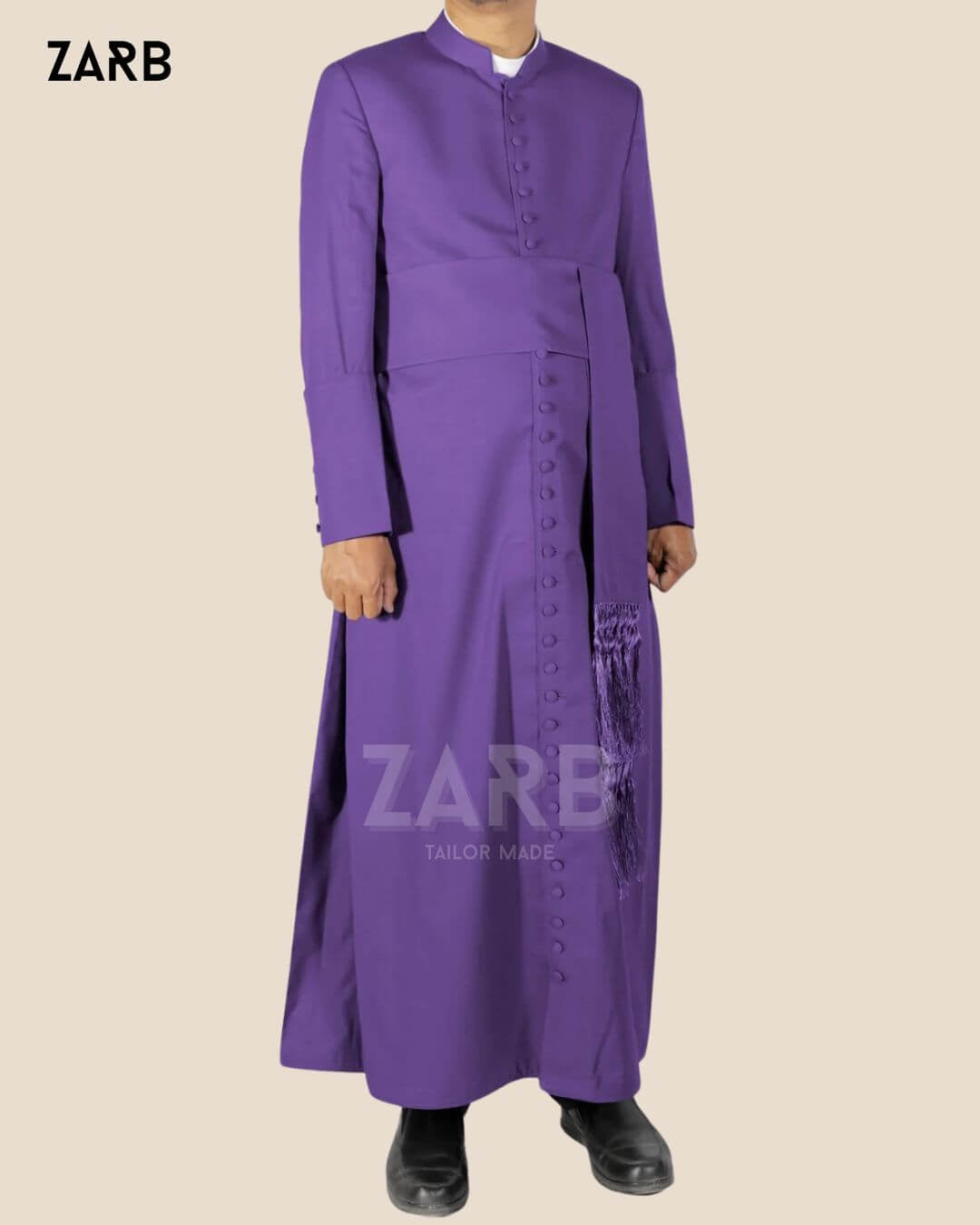 Purple Roman Cassock - Violet Bishop Soutane | Custom Tailored Clergy Cassock | Bespoke Tailored ZARB Officials