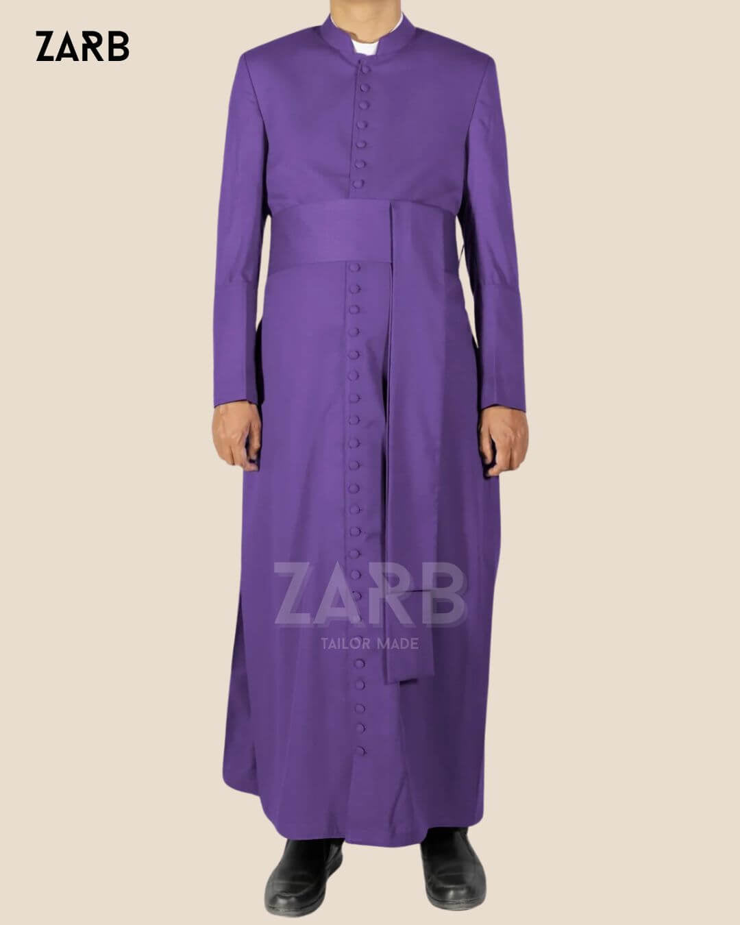 Purple Roman Cassock - Violet Bishop Soutane | Custom Tailored Clergy Cassock | Bespoke Tailored ZARB Officials
