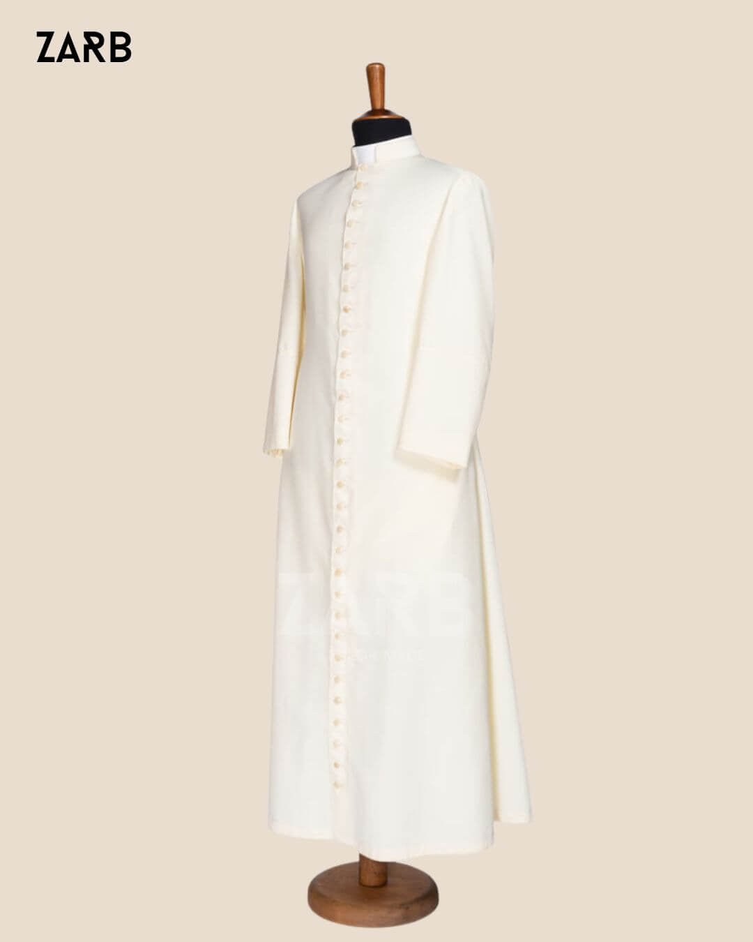 White Roman Cassock - Papal Style Soutane | Custom Tailored Dominican Clergy Cassock | Bespoke Tailored ZARB Officials