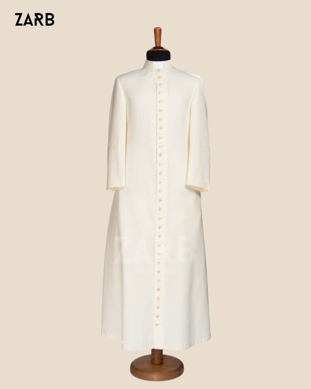 White Roman Cassock - Papal Style Soutane | Custom Tailored Dominican Clergy Cassock | Bespoke Tailored ZARB Officials